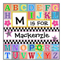 Kinder Alphabet Art 24x24 Personalisiert