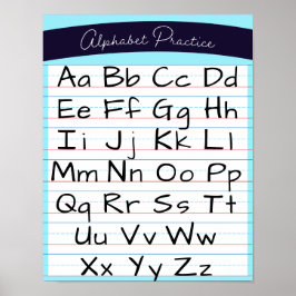 Kinder Alphabet Writing Practice Zuhause School Poster
