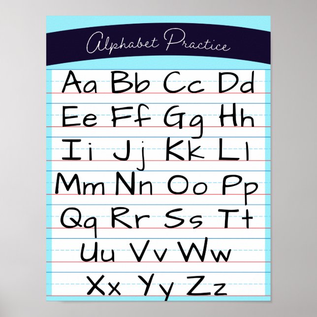 Kinder Alphabet Writing Practice Zuhause School Poster (Vorne)