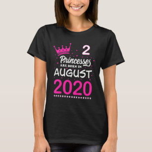 Kinder am 2. Geburtstag Rosa Prinzessinnen sind in T-Shirt