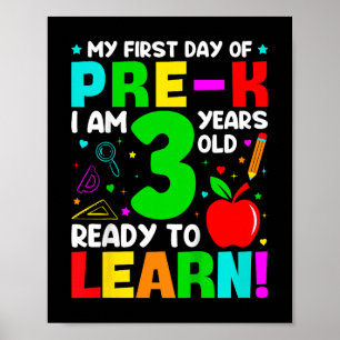 Kinder am ersten Tag vor 3 Jahren Poster