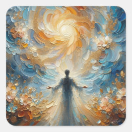 Kinder am höchsten Gott - Jesus Series Art Collect Quadratischer Aufkleber