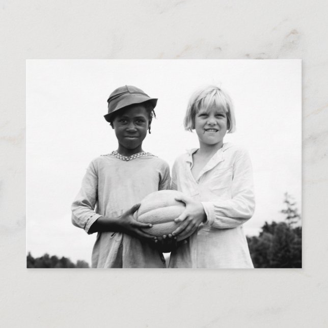 Kinder am Hügel-Haus, Mississippi - 1936 Postkarte (Vorderseite)