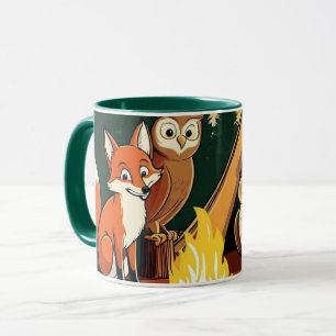 Kinder am Lagerfeuer im Wald Tasse