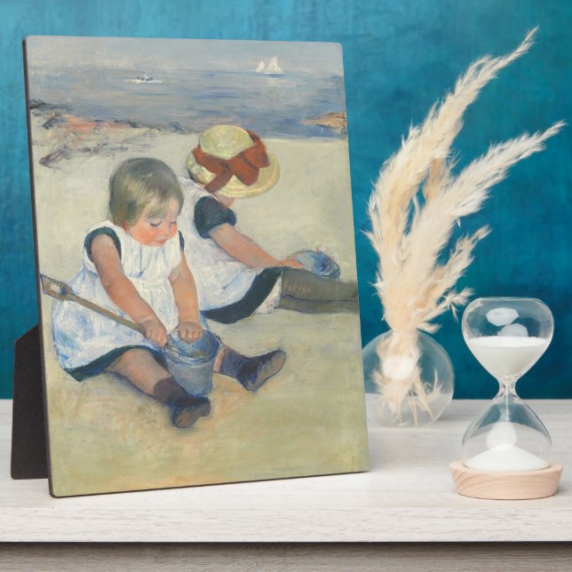 Kinder am Strand, 1884 Fotoplatte (Seite)