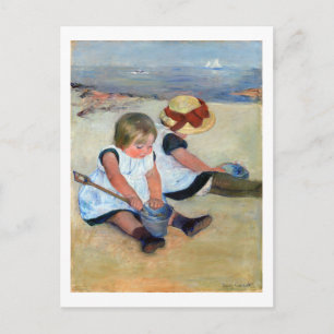 Kinder am Strand, Cassatt Postkarte