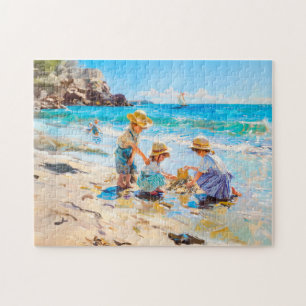 Kinder am Strand - Impressionistische Kunst Puzzle