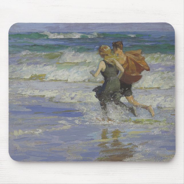 Kinder am Strand (von Edward Henry Potthast) Mousepad (Vorne)