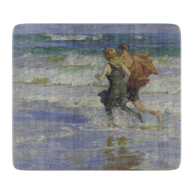 Kinder am Strand (von Edward Henry Potthast) Schneidebrett (Vorderseite)