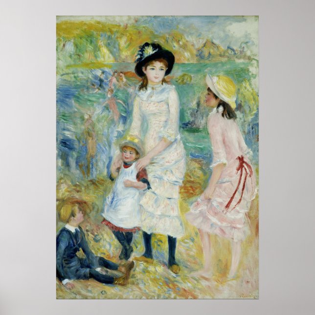 Kinder an der Küste, Guernsey Fine Art Poster (Vorne)