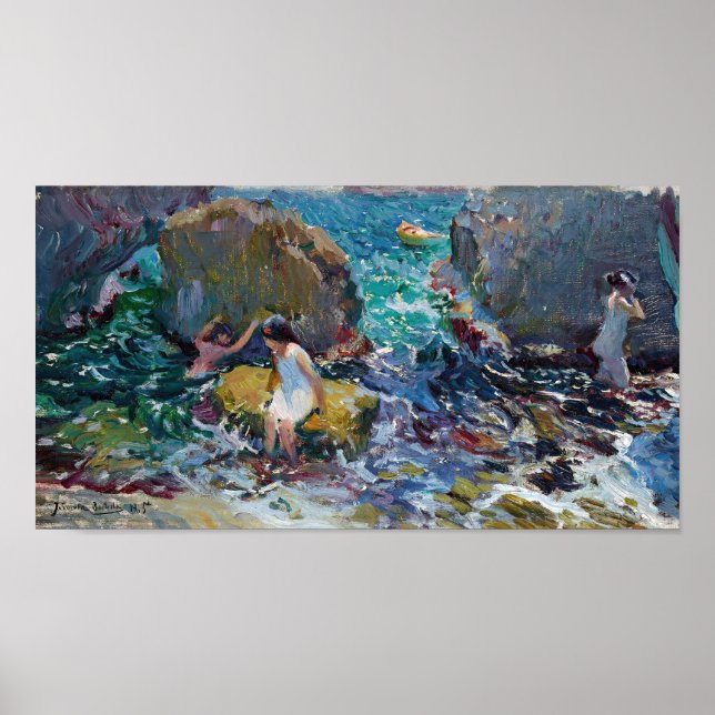 Kinder an der Küste, Jávea | Joaquín Sorolla Poster (Vorne)