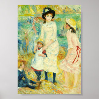 KINDER AN DER SEESHORE MIT RENOIR POSTER