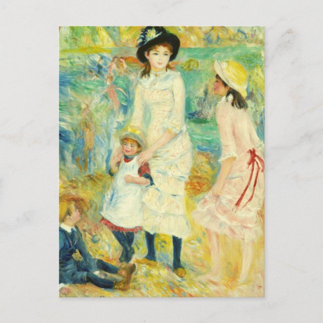 KINDER AN DER SEESHORE MIT RENOIR POSTKARTE (Vorderseite)