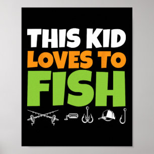 Kinder Angeln I Dieses Kind Liebt Es Zu Fischen I Poster