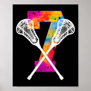 Kinder Anzahl 7 Jahre Lacrosse 7. Geburtstag Poster