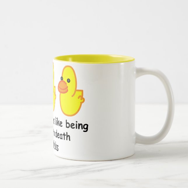 Kinder anzuheben ist wie pecked zum Tod vorbei Zweifarbige Tasse (Rechts)