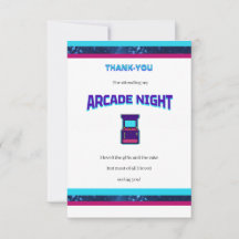 Kinder-Arcade-Nacht Geburtstagsparty Dankeschön-Ka