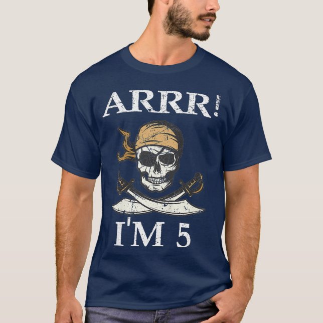 Kinder Arrr Im 5 Pirate Boy 5th Birthday Themed 5 T-Shirt (Vorderseite)