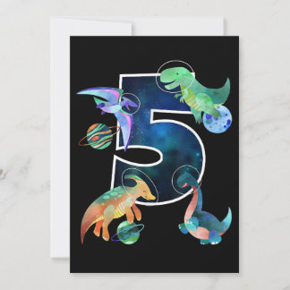 Kinder Astronaut Weltraumdinosaurier 5. Geburtstag Einladung