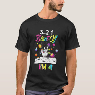 Kinder Astronauten blasen von 4 Jahren 4. Geburtst T-Shirt