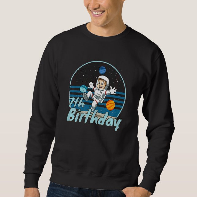 Kinder Astronautin 7. Geburtstag Kinderspielplatz  Sweatshirt (Vorderseite)