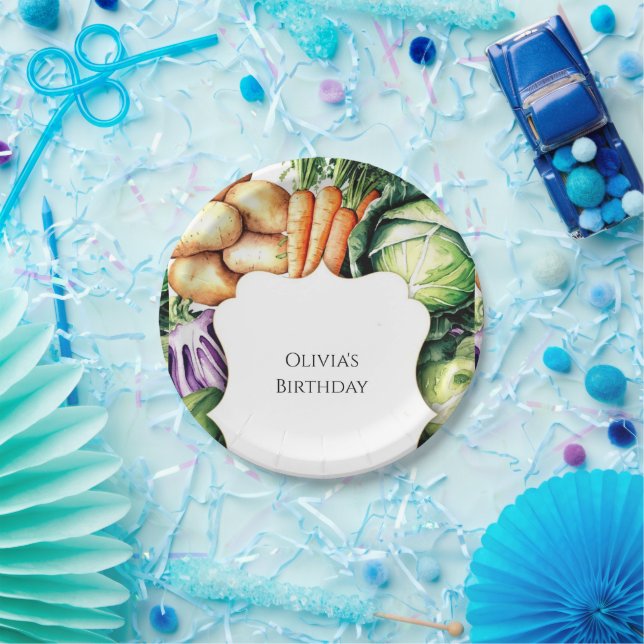 Kinder auf dem Markt für lokal angebaute Bauern Pappteller (Party)