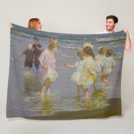 Kinder auf dem Strand (von E.H. Potthast) Fleecedecke