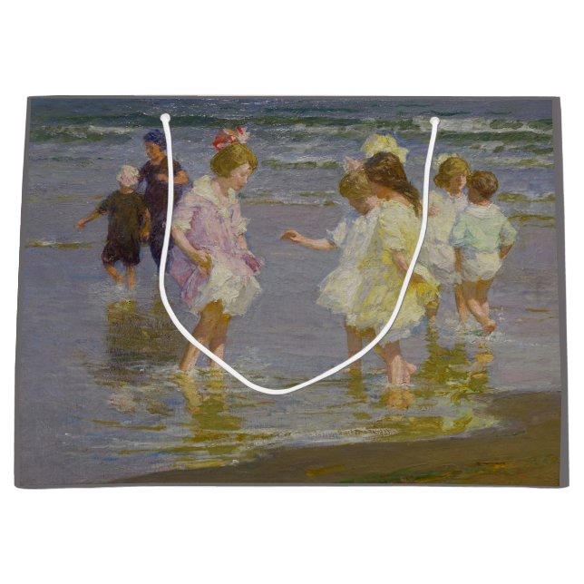 Kinder auf dem Strand (von E.H. Potthast) Große Geschenktüte (Vorderseite)
