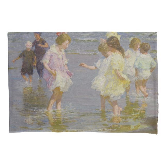 Kinder auf dem Strand (von E.H. Potthast) Kissenbezug (Vorderseite-Links)