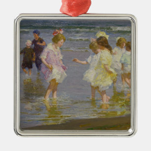 Kinder auf dem Strand (von E.H. Potthast) Ornament Aus Metall