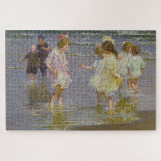 Kinder auf dem Strand (von E.H. Potthast) Puzzle (Horizontal)
