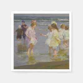 Kinder auf dem Strand (von E.H. Potthast) Serviette