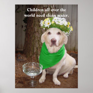 Kinder auf der ganzen Welt brauchen sauberes Wasse Poster