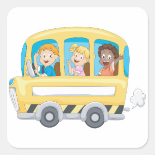Kinder Auf Einem Schulbus Aufkleber