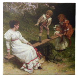 Kinder auf einer Seesaw (von Frederick Morgan) Fliese
