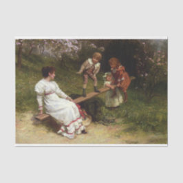 Kinder auf einer Seesaw (von Frederick Morgan) Seidenpapier