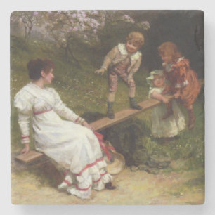 Kinder auf einer Seesaw (von Frederick Morgan) Steinuntersetzer