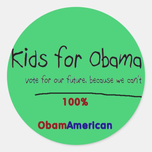 Kinder auf Obamas Aufkleber (Vorderseite)