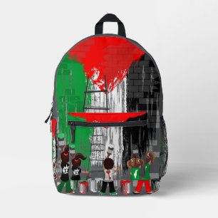 Kinder aus Gaza malen die palästinensische Flagge  Bedruckter Rucksack