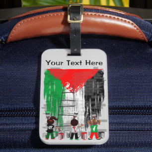 Kinder aus Gaza malen die palästinensische Flagge Gepäckanhänger