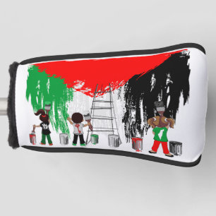 Kinder aus Gaza malen die palästinensische Flagge Golf Headcover