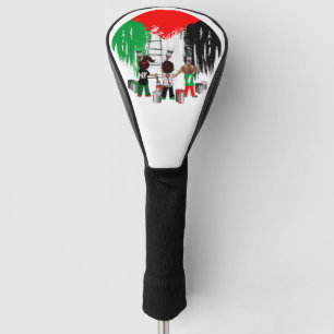 Kinder aus Gaza malen die palästinensische Flagge Golf Headcover