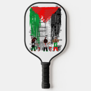 Kinder aus Gaza malen die palästinensische Flagge Pickleball Schläger