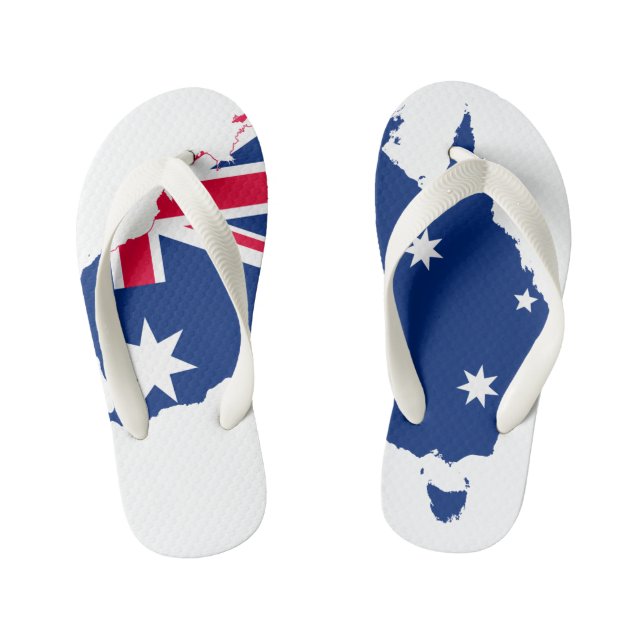 Kinder Australien Karte Thongs Kinderbadesandalen (Fußbett)