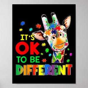 Kinder Autismus-Bewusstsein Akzeptanz Giraffe Es i Poster