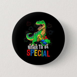 Kinder Autismus Bewusstsein Dino Autismus Kindermä Button