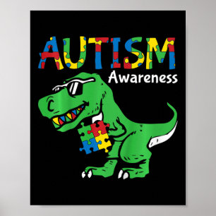 Kinder Autismus-Bewusstsein Dino Autistischer Klei Poster