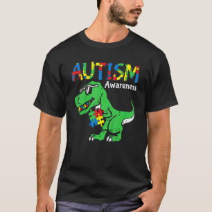 Kinder Autismus-Bewusstsein Dino Autistischer Klei T-Shirt