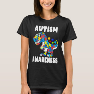 Kinder Autismus-Bewusstsein Dinosaurier Autistisch T-Shirt