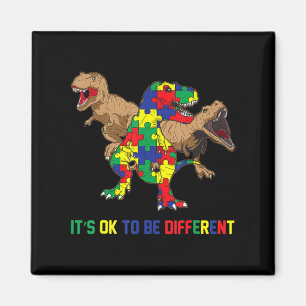 Kinder Autismus Sensibilisierungsribbon T-Rex Dino Magnet
